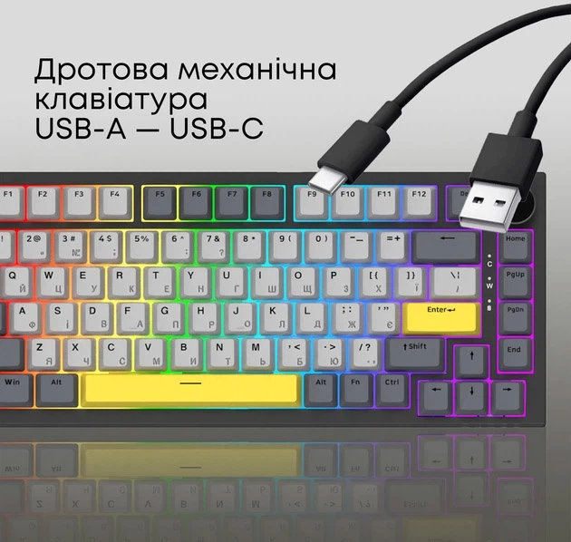Механічна клавіатура Ajazz AK820 Sea Salt Switch Black USB-C (6976412989650) - зображення 7