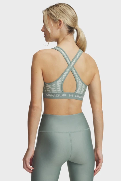 Спортивный топ женский Under Armour Crossback Mid Print M Черный 1361042-348 - Фото 2 Спортивный топ женский Under Armour Crossback Mid Print M Черный 1361042-348 - изображение 2