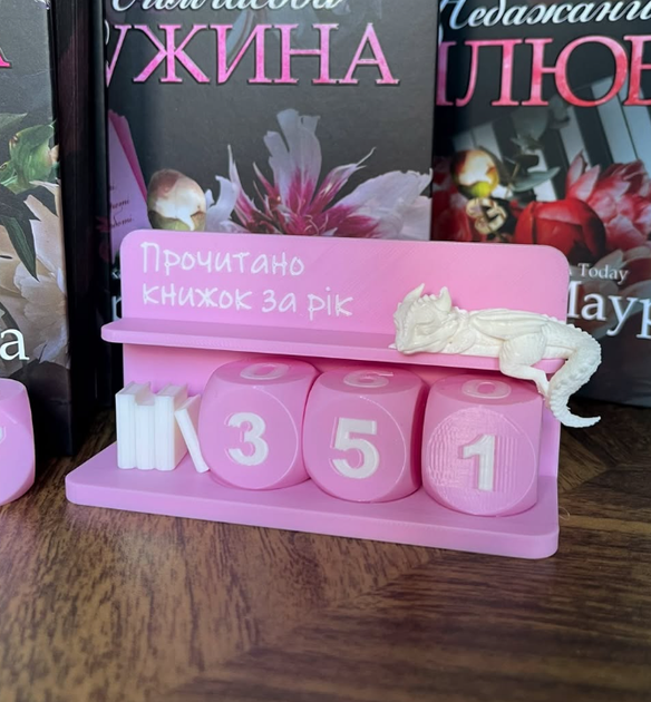 Декор для книжной полки Finding Трекер прочтения книг Белый бледно-розовый 11,5 х 6 х 4 см - изображение 3