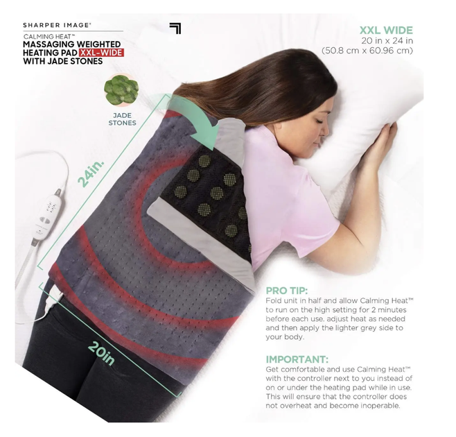 Массажная накидка с подогревом MATE Massaging Weighted Heating Pad, вибрационным массажем, 9 режимами работы - изображение 4