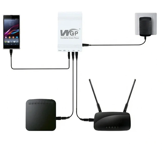 ИБП Mini UPS WGP UPS103C 16000mAh 5V/12V/12V, Li-ion 4*4Ah - изображение 7