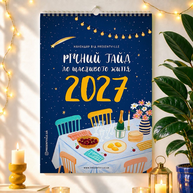 Настінний календар-планер Presentville Річний гайд до щасливого життя 2027 (KPL_27NG003) - Фото 1 Настінний календар-планер Presentville Річний гайд до щасливого життя 2027 (KPL_27NG003) - изображение 1