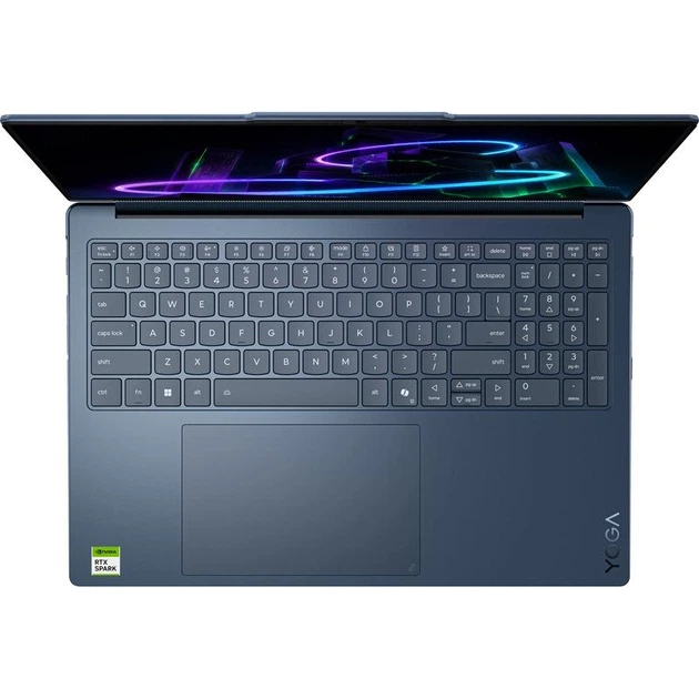 Ноутбук 2 в 1 Lenovo Yoga 9 (83N7001QRM), NVIDIA RTX Spark N1X / 16" / OLED / 120 Гц / Touch / RAM 32 ГБ LPDDR5X / SSD 1 ТБ / RTX Blackwell / Windows 11 Pro / Синій - зображення 3