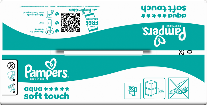 Набір вологих серветок Pampers Aqua Soft Touch 20 x 60 шт (8006530460095) - зображення 5