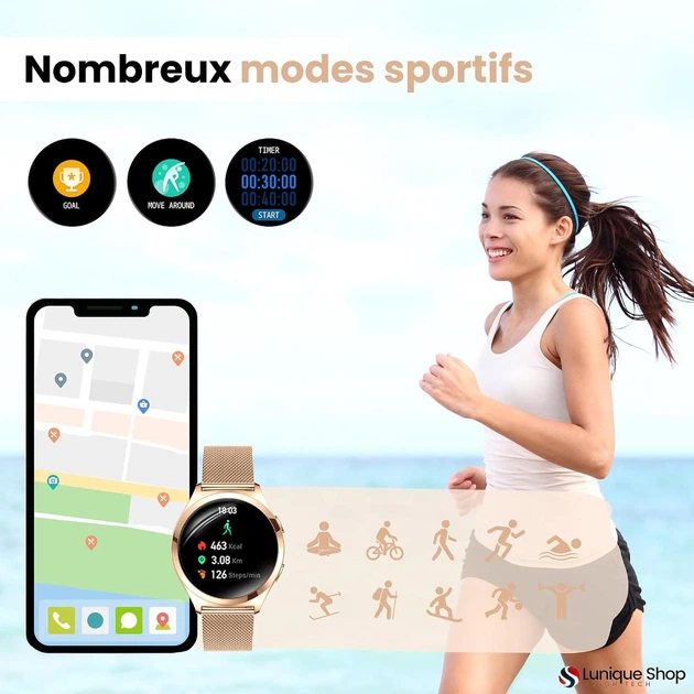 Смарт-часы LSWATCH для женщин 1.6" Bluetooth звонки Rose Gold Повреждена коробка - Фото 6 Смарт-часы LSWATCH для женщин 1.6" Bluetooth звонки Rose Gold Повреждена коробка - изображение 6