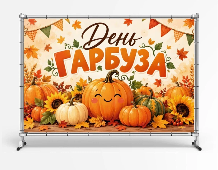 Баннер на Хэллоуин. Halloween "День Тыквы. Оранжевая тыква" размер 2х3м. С люверсами. - Фото 1 Баннер на Хэллоуин. Halloween "День Тыквы. Оранжевая тыква" размер 2х3м. С люверсами. - изображение 1