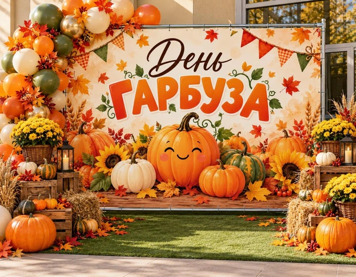 Баннер на Хэллоуин. Halloween "День Тыквы. Оранжевая тыква" размер 2х3м. С люверсами. - Фото 2 Баннер на Хэллоуин. Halloween "День Тыквы. Оранжевая тыква" размер 2х3м. С люверсами. - изображение 2
