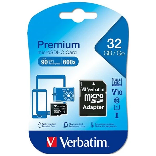 Карта памяти Verbatim microSDHC 32GB V10 + adapter Black (44083) - изображение 9