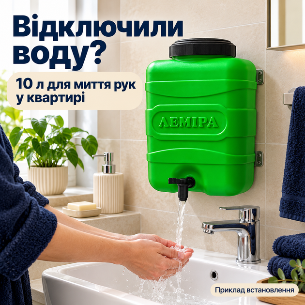 Рукомойник Лемира 15 л навесной с краном для квартиры и дома при отключениях воды - изображение 5