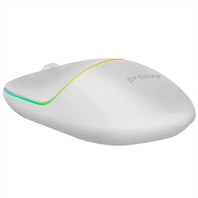 Бездротова ергономічна миша для комп'ютера та ноутбука Proove Blink USB Bluetooth з регулюванням DPI RGB з акумулятором біла - зображення 7