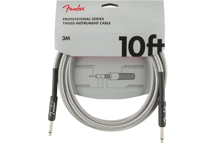 Кабель инструментальный FENDER CABLE PROFESSIONAL SERIES 10' WHITE TWEED - Фото 1 Кабель инструментальный FENDER CABLE PROFESSIONAL SERIES 10' WHITE TWEED - изображение 1