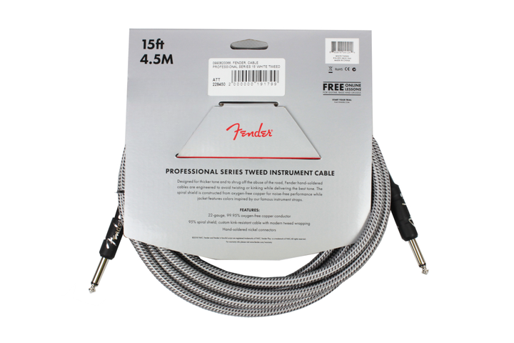 Кабель инструментальный FENDER CABLE PROFESSIONAL SERIES 15' WHITE TWEED - Фото 2 Кабель инструментальный FENDER CABLE PROFESSIONAL SERIES 15' WHITE TWEED - изображение 2