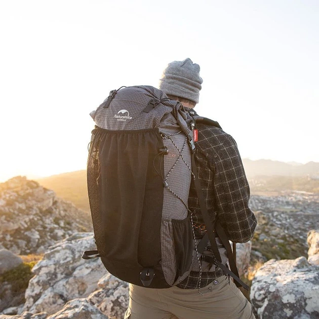Рюкзак туристичний Naturehike Rock NH19BP095 60+5 л графіт у клітинку - зображення 8
