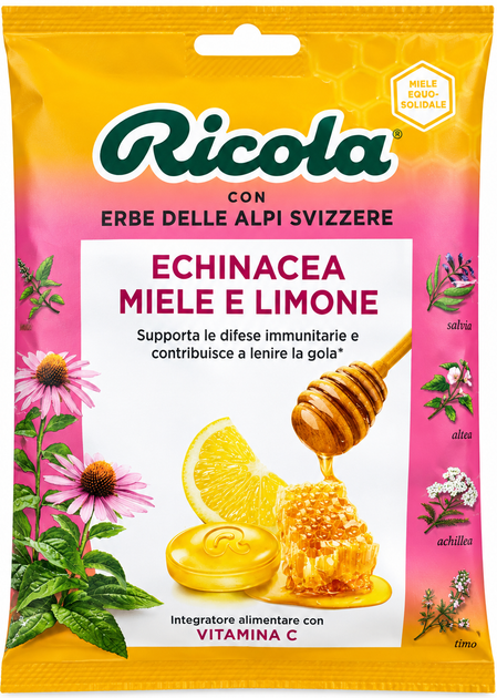 Льодяники Ricola Ехінацея мед лимон 68 г - Фото 1 Льодяники Ricola Ехінацея мед лимон 68 г - изображение 1