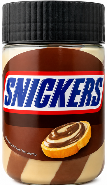 Шоколадна паста Snickers 350 г - Фото 1 Шоколадна паста Snickers 350 г - изображение 1