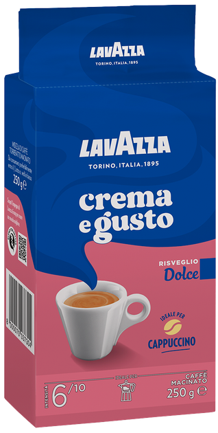 Кава мелена Lavazza Crema e gusto dolce 250 г - Фото 1 Кава мелена Lavazza Crema e gusto dolce 250 г - изображение 1