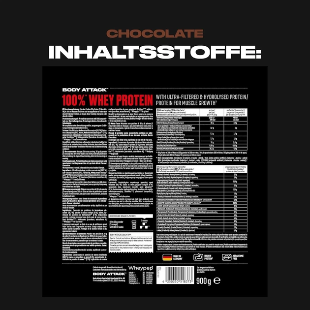 Протеин Body Attack 100% Whey Protein 900 г (4384303705) - изображение 2
