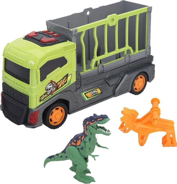 Ciężarówka Dino Valley z przyczepą-klatką i figurką dinozaura 37 cm (4893808421100) - obraz 2