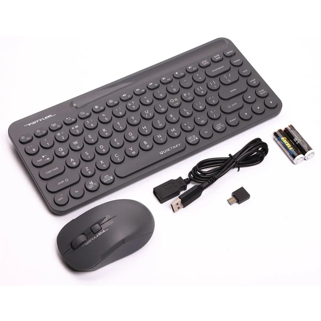 Bluetooth Клавіатура A4Tech FG3200 Air2 Gray + миша UA - зображення 6