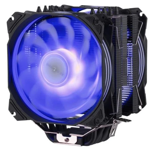 Кулер для процесора 2E Gaming Air Cool AC120D6, алюміній, мідні теплові трубки, 2x120 мм ARGB PWM, для Intel 115x/1200/1366/2011, AMD AMx/FMx, до 200 Вт (2E-AC120D6-ARGB) - изображение 5