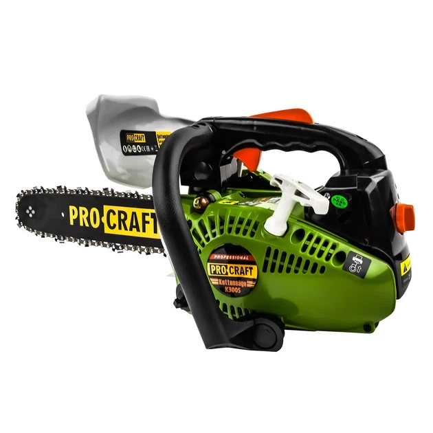 Бензопила Procraft K300S сучкорез бензиновая 30 см 28 см³ 1,5 л.с. 11000 об мин автоматическая смазка легкий старт антивибрационная для обрезки дерев веток - изображение 4