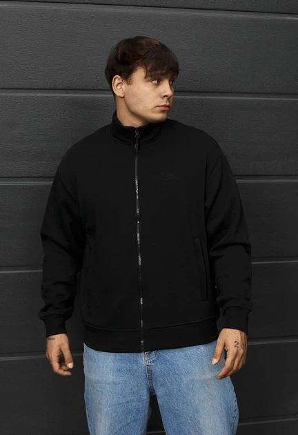 Мужская олимпийка стаф черный оверсайз на флисе с логотипом и молнией Staff zip logo black oversize fleece M (408111) - Фото 1 Мужская олимпийка стаф черный оверсайз на флисе с логотипом и молнией Staff zip logo black oversize fleece M (408111) - изображение 1