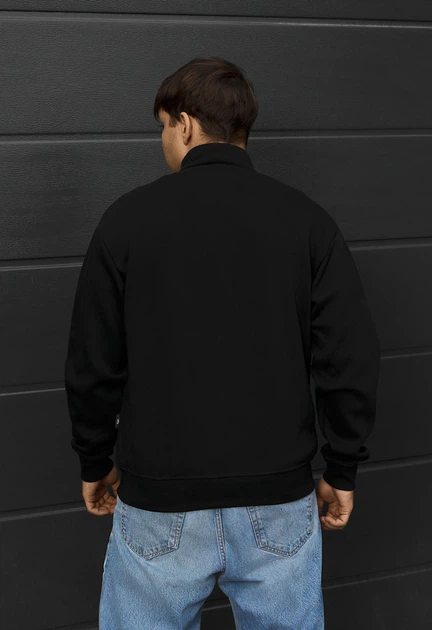 Мужская олимпийка стаф черный оверсайз на флисе с логотипом и молнией Staff zip logo black oversize fleece M (408111) - Фото 2 Мужская олимпийка стаф черный оверсайз на флисе с логотипом и молнией Staff zip logo black oversize fleece M (408111) - изображение 2