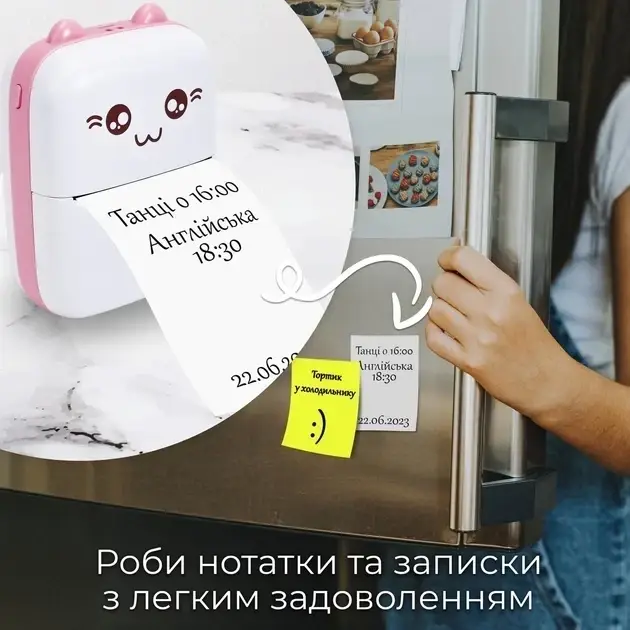 Портативний міні принтер термопринтер Mini printer Pink - зображення 4