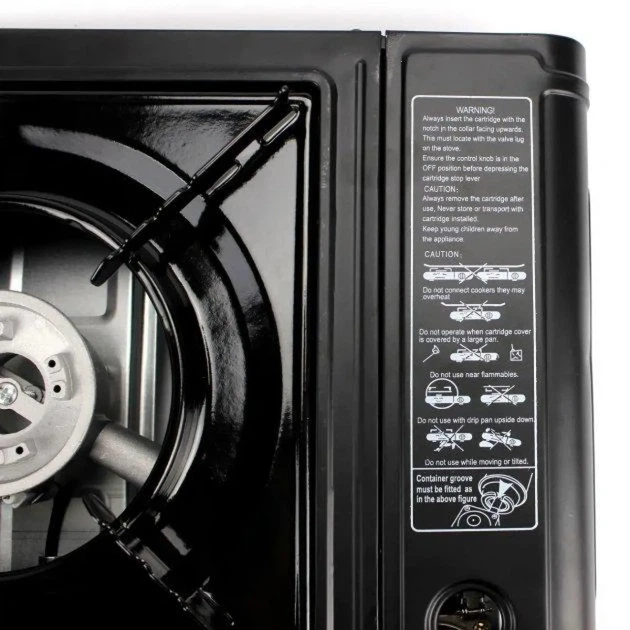 Портативна газова плита Happy home для приготування їжі з 4 газовими балонами X-Treme 220 г для дому дачі кемпінгу при блекаутах туристичний комплект Чорний - зображення 5