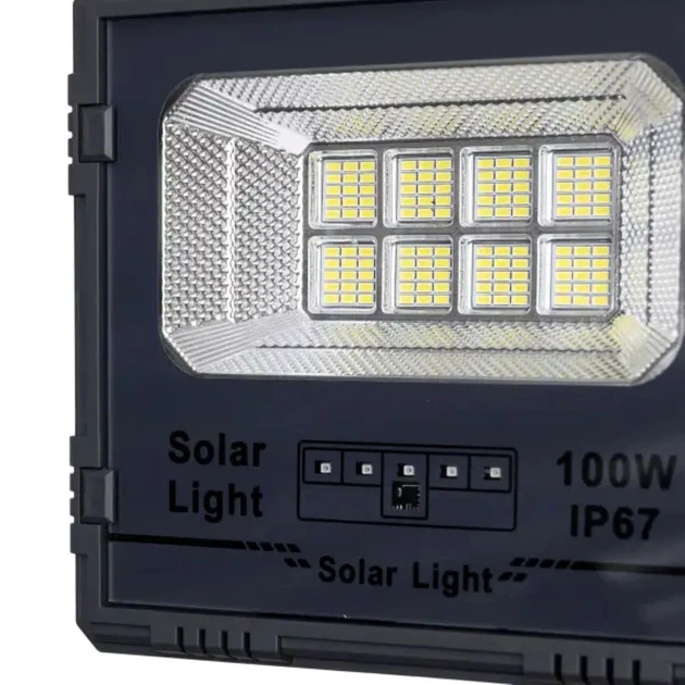 Уличный LED фонарь 100 Вт 120 LED с солнечной панелью IP67 22,2х5,2х24,6 см металлический белый - изображение 6