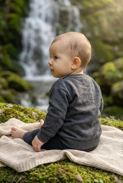 Кофта сіра з принтом лисиці та написом "GOOD MOOD" Kiddo сірий 74 см - Фото 2 Кофта сіра з принтом лисиці та написом "GOOD MOOD" Kiddo сірий 74 см - зображення 2