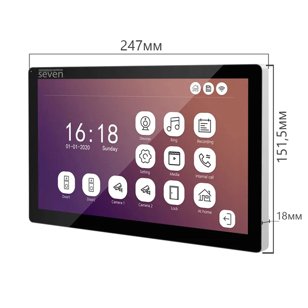 IP-видеодомофон 10 дюймов с Wi-Fi SEVEN DP-7517FHDW - IPS black - изображение 5