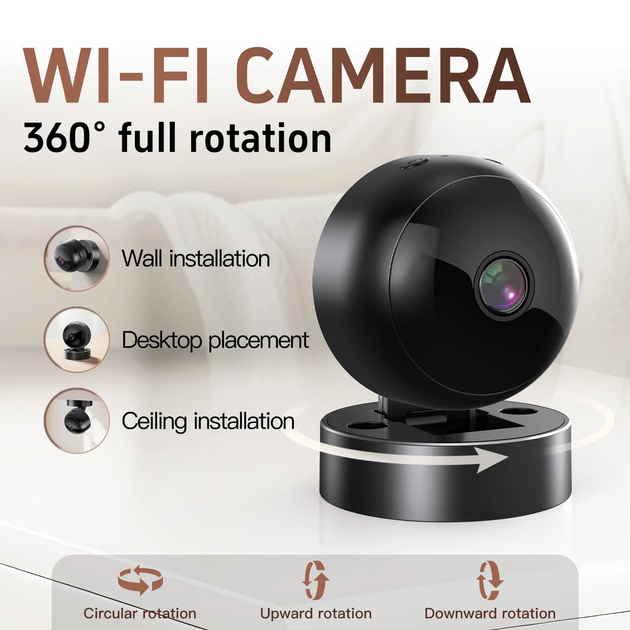 Мини камера видеонаблюдения беспроводная Wi-Fi S2 с аккумулятором, датчиком движения и ночным видением - изображение 8