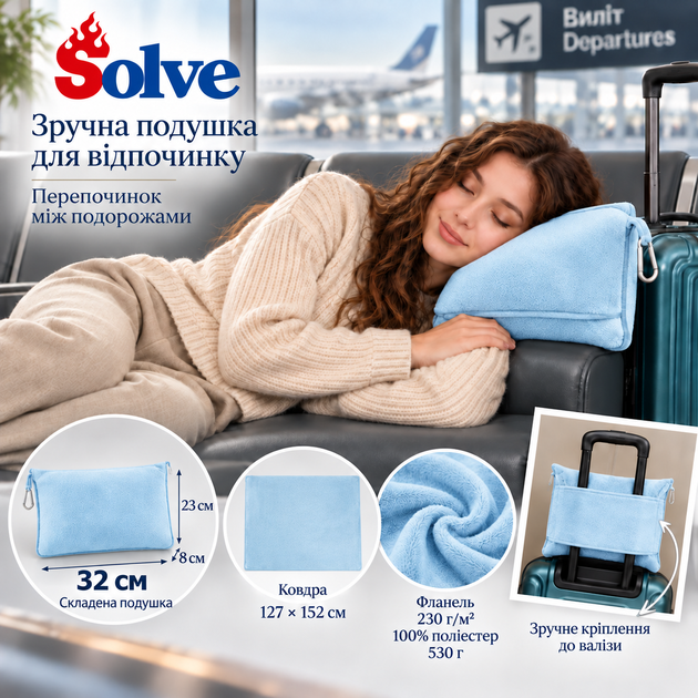 Дорожное мягкое одеяло-подушка-плед 2-в-1, фланель, голубой KT7003903 — универсальное для путешествий - Фото 2 Дорожное мягкое одеяло-подушка-плед 2-в-1, фланель, голубой KT7003903 — универсальное для путешествий - изображение 2