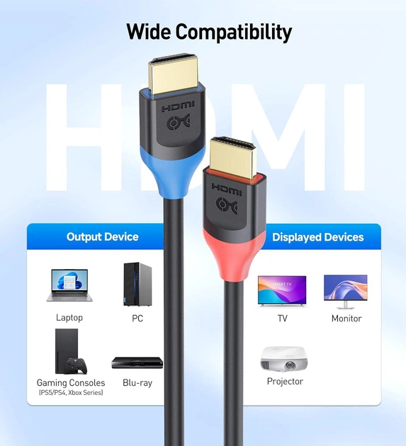 Кабель Cable Matters HDMI 2.1 [Certified Ultra High Speed HDMI] 48Gbps 8K@60Hz, 4K@240Hz 2м, black, комплект 2шт (300029-2mx2) - изображение 6