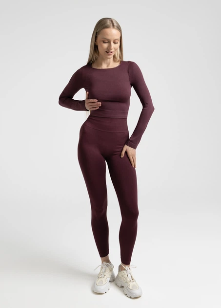 Топ вкорочений з довгим рукавом Giulia CROP TOP S/M Violet-eggplant - зображення 4
