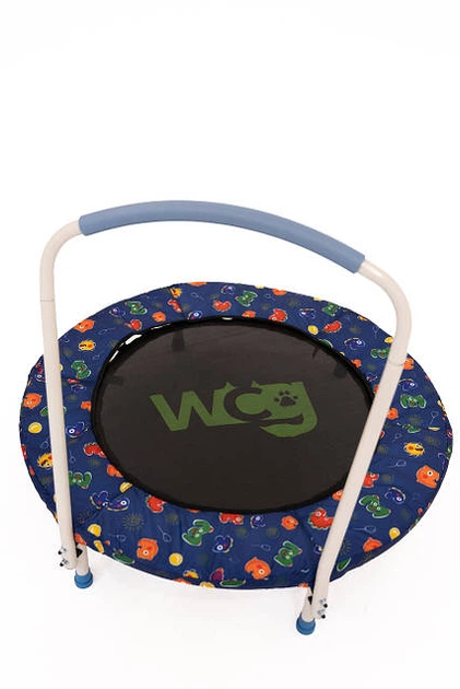 Дитячий кімнатний батут з ручкою та захистом WCG 92 см Синій - изображение 7
