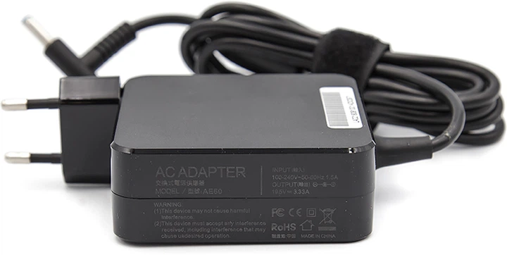 Блок питания PowerPlant для ноутбука HP (19.5V 65W 3.33A) (WM-HP65G4530) - Фото 3 Блок питания PowerPlant для ноутбука HP (19.5V 65W 3.33A) (WM-HP65G4530) - изображение 3