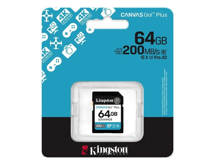 Карта пам'яті microSDXC Kingston Canvas Go Plus 64GB (UHS-I U3/A2/V30/R170/W70 MB/s) - Фото 3 Карта пам'яті microSDXC Kingston Canvas Go Plus 64GB (UHS-I U3/A2/V30/R170/W70 MB/s) - зображення 3