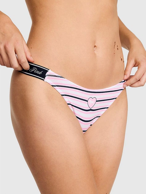 Набор трусиков танга женских хлопковых Victoria's Secret 291938704 XS 3 шт Серый/Розовый (1162844728) - изображение 5