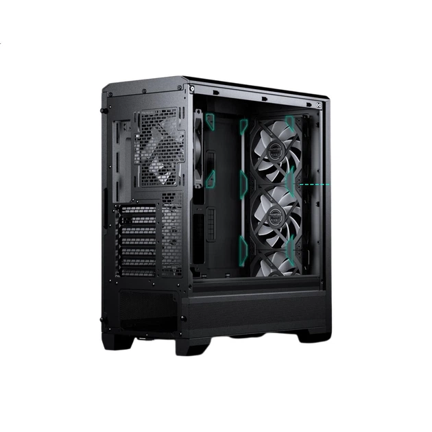 Материнська плата PHANTEKS G400A Black Mid-Tower ATX, корпус із бічними скляними панелями та системою водяного охолодження (4 вентилятори 140 мм/сітчаста панель/підтримання водяного охолодження 360 мм/5090) - зображення 2
