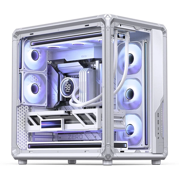 Игровой корпус JONSBO X400 Silver White ATX Seaview (каркас для киберспорта/водяное охлаждение 360 мм/подсветка ARGB 5 В/13 слотов для вентиляторов/поддержка задней панели) - Фото 8 Игровой корпус JONSBO X400 Silver White ATX Seaview (каркас для киберспорта/водяное охлаждение 360 мм/подсветка ARGB 5 В/13 слотов для вентиляторов/поддержка задней панели) - изображение 8