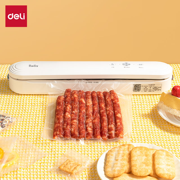 Вакуумний пакувальник для м'ясних виробів Deli Home, невеликий автоматичний вакуумний пакувальник для харчових продуктів, подвійного призначення для сухих і вологих продуктів, комерційний вакуумний пакувальник для консервування та пакування харчових проду - изображение 9