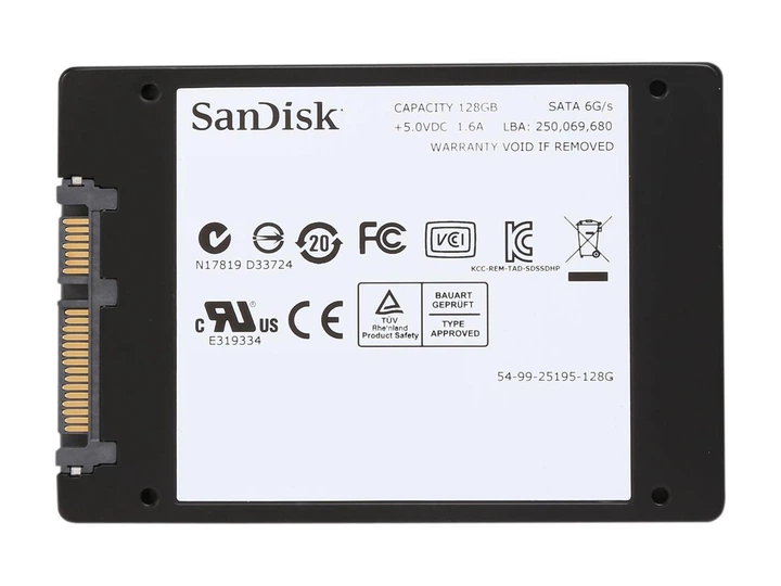 Твердотільний SSD накопичувач SanDisk Ultra Plus 128GB 2.5" MLC - зображення 4
