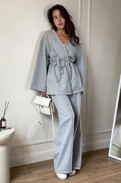 Костюм утепленный оверсайз женский ELFBERG MU-142 42-46 Серый (2000001084748_ELF) - Фото 1 Костюм утепленный оверсайз женский ELFBERG MU-142 42-46 Серый (2000001084748_ELF) - изображение 1