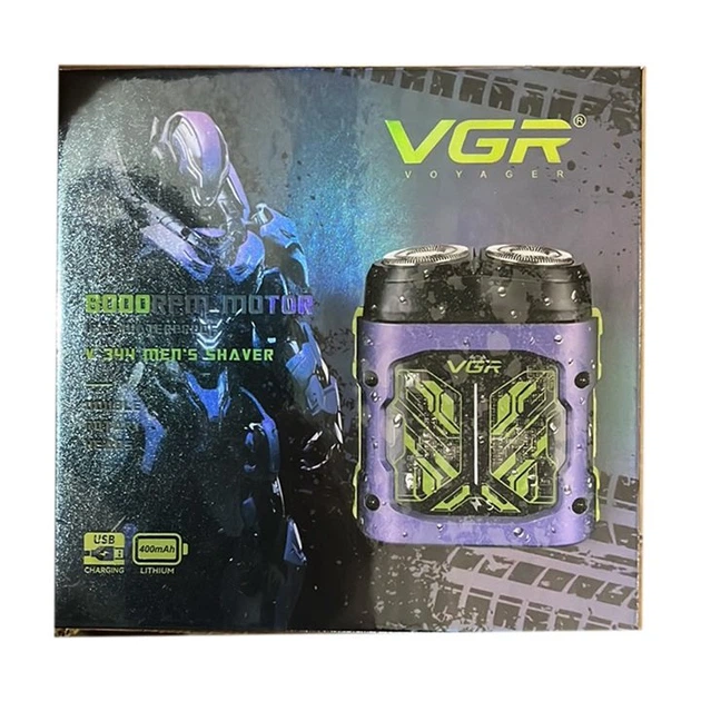 Электробритва VGR V-344 PURPLE фиолетовая - Фото 3 Электробритва VGR V-344 PURPLE фиолетовая - изображение 3