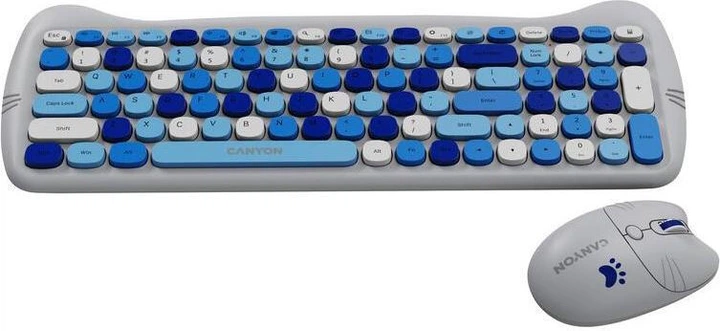 Комплект (клавіатура, миша) Canyon HSET-W6 Kitty Edition Blue (CNS-HSETW6BL) - зображення 5
