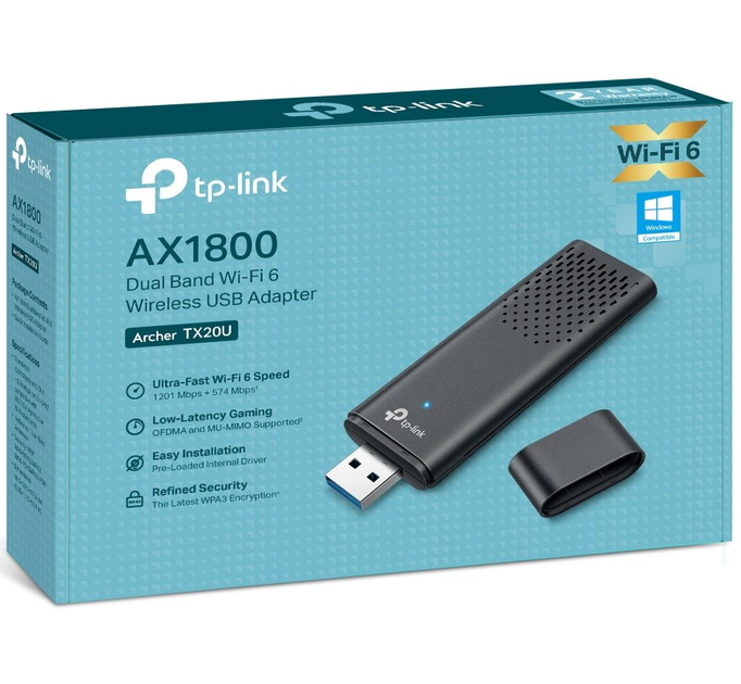 Сетевой адаптер TP-Link Archer TX20U / Wi-Fi 6 / USB 3.0 Черный (102404815) - изображение 3