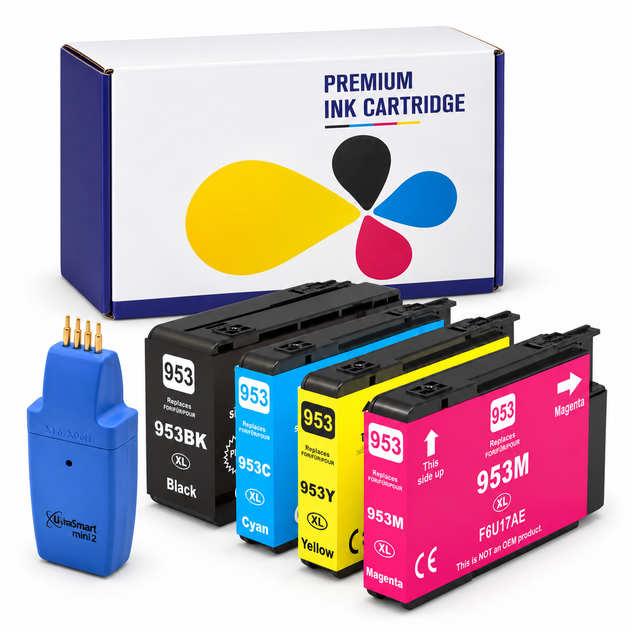 Картриджі HP 953XL Colorfly для HP OfficeJet Pro 8710 8720 7740 7720 7730 8210, комплект 4 кольори + програматор MiniSmart 2 MS-G0 - Фото 1 Картриджі HP 953XL Colorfly для HP OfficeJet Pro 8710 8720 7740 7720 7730 8210, комплект 4 кольори + програматор MiniSmart 2 MS-G0 - зображення 1