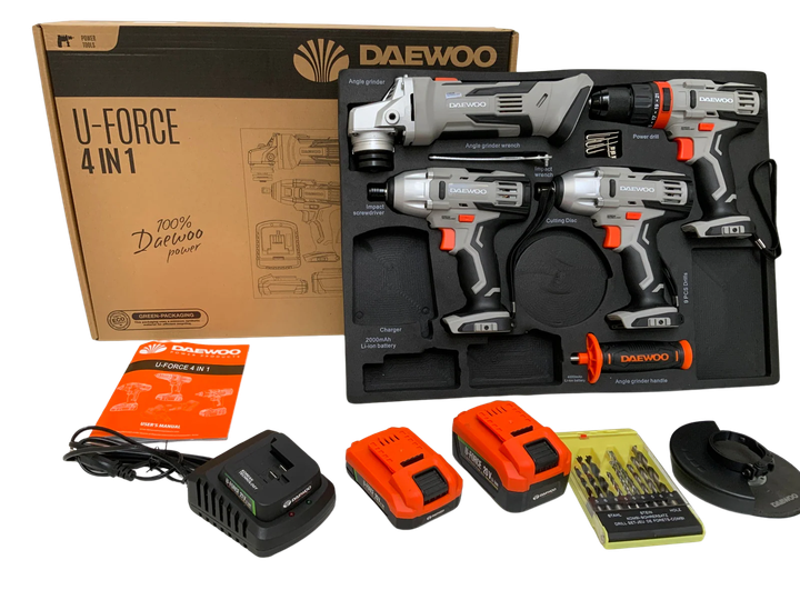 Набір акумуляторних інструментів для автосервісу Daewoo Power-Tool Set 4 в 1 - зображення 2